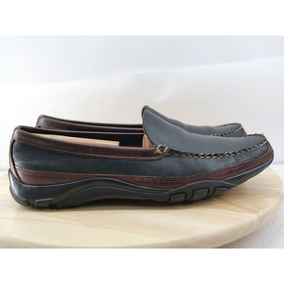 Allen Edmonds Boulder‎ Venetian Driving Black/Brown Loafers Men's SZ 9.5D - Picture 1 of 14